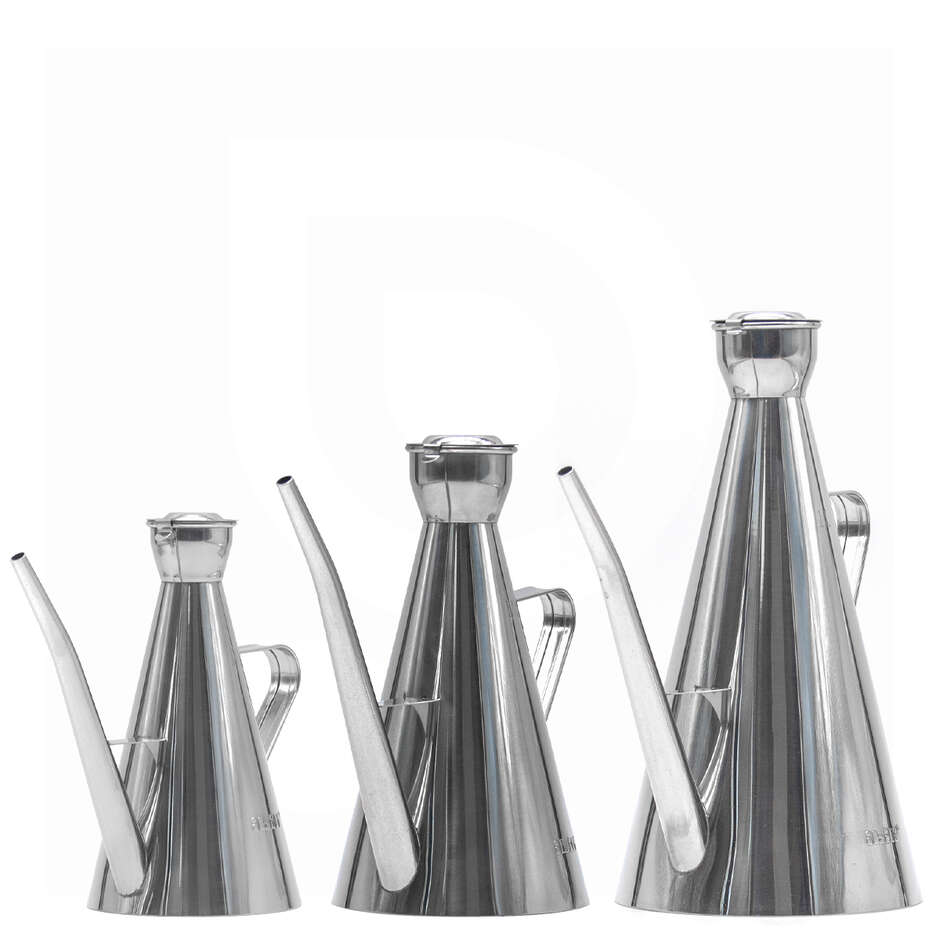 Conical stainless steel 500 ml oil jug