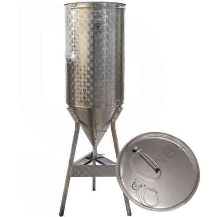 Conical trunk for wine 60° 200 L with air floating lid