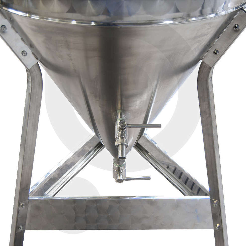 Conical trunk for wine 60° 200 L with air floating lid