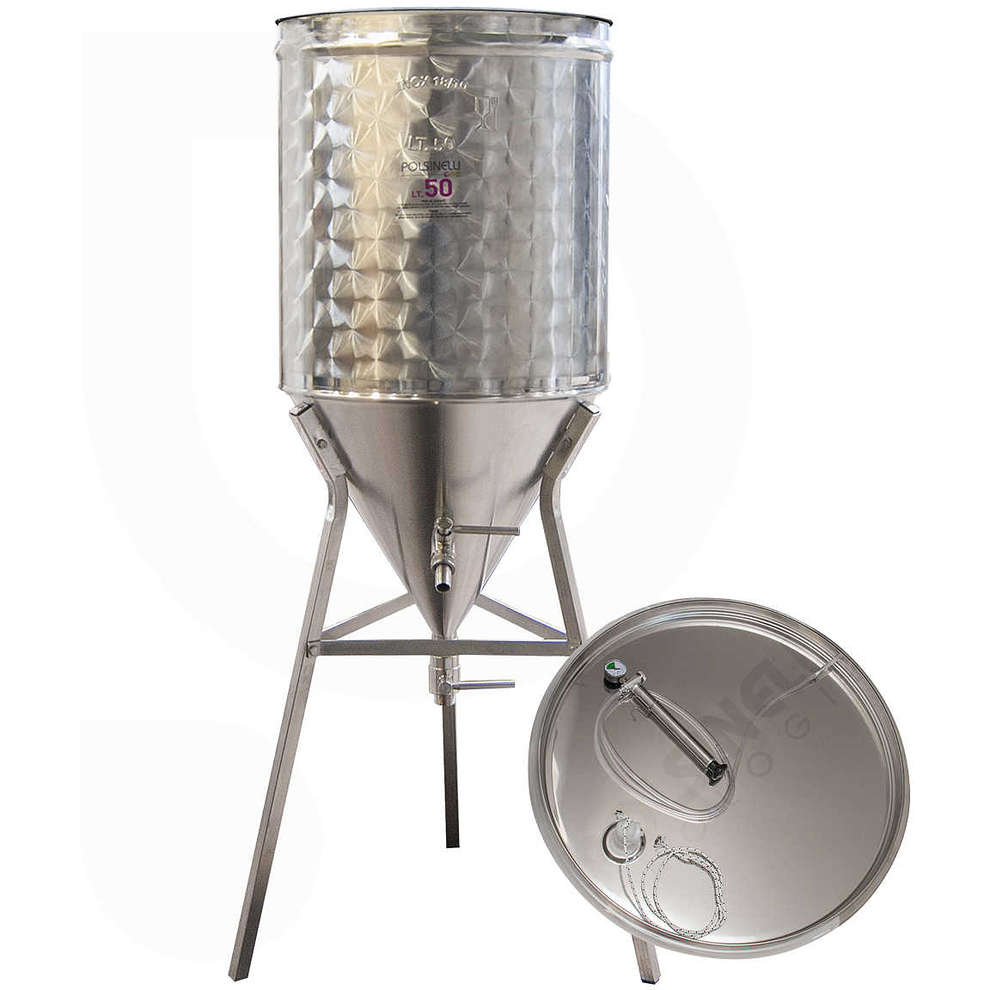 Conical trunk for wine 60° 50 L with air floating lid