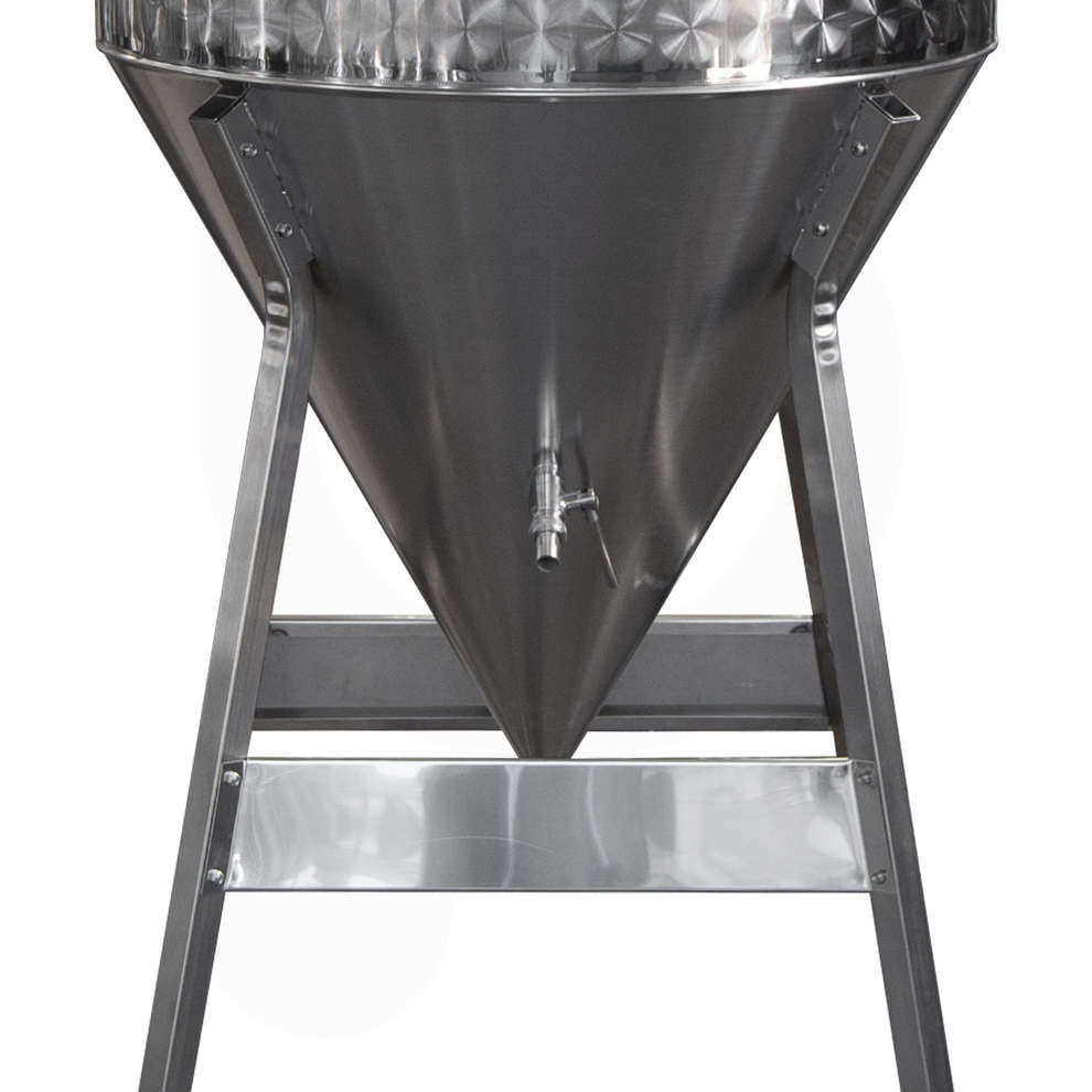 Conical trunk for wine 60° 500 L with air floating lid