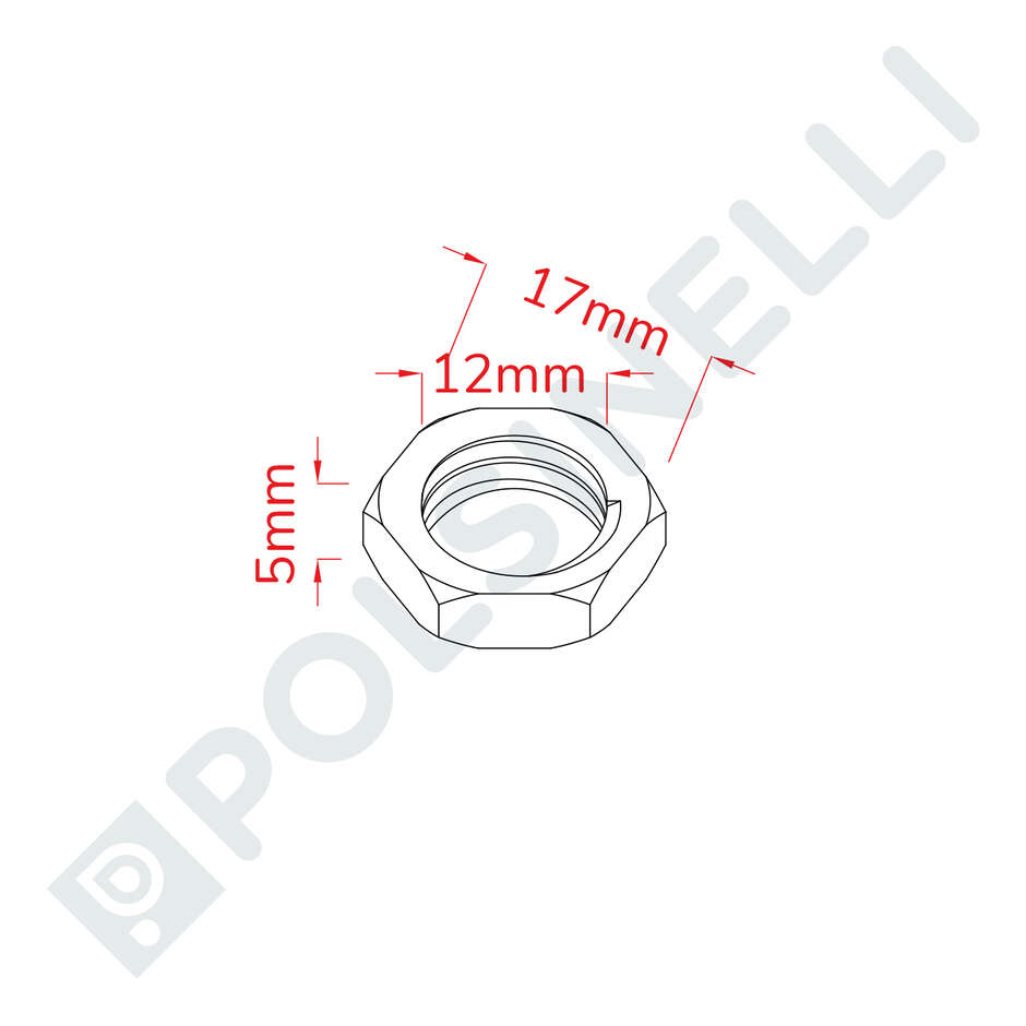 Contre-écrou hexagonal Inox 1/4"
