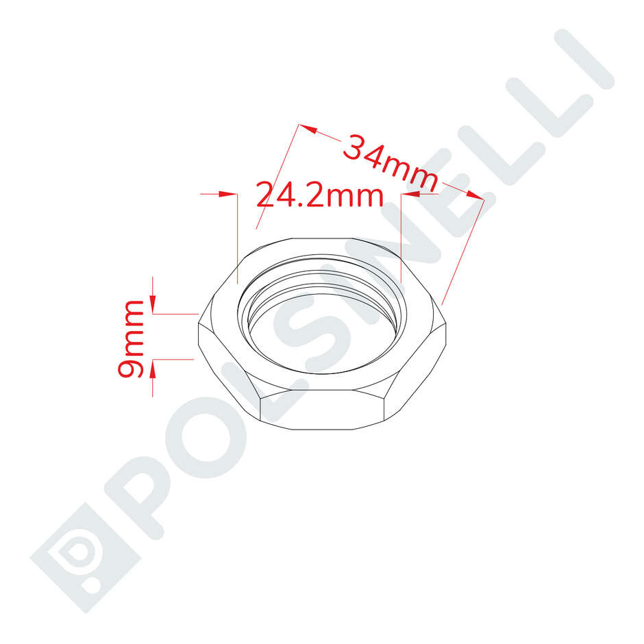 Contre-écrou hexagonal inox 3/4"