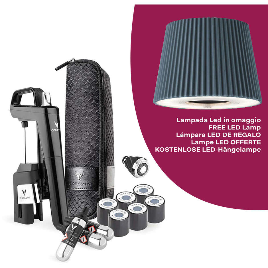 Coravin Timeless Six+ System for Still Wines (Black) + FREE LED Lamp