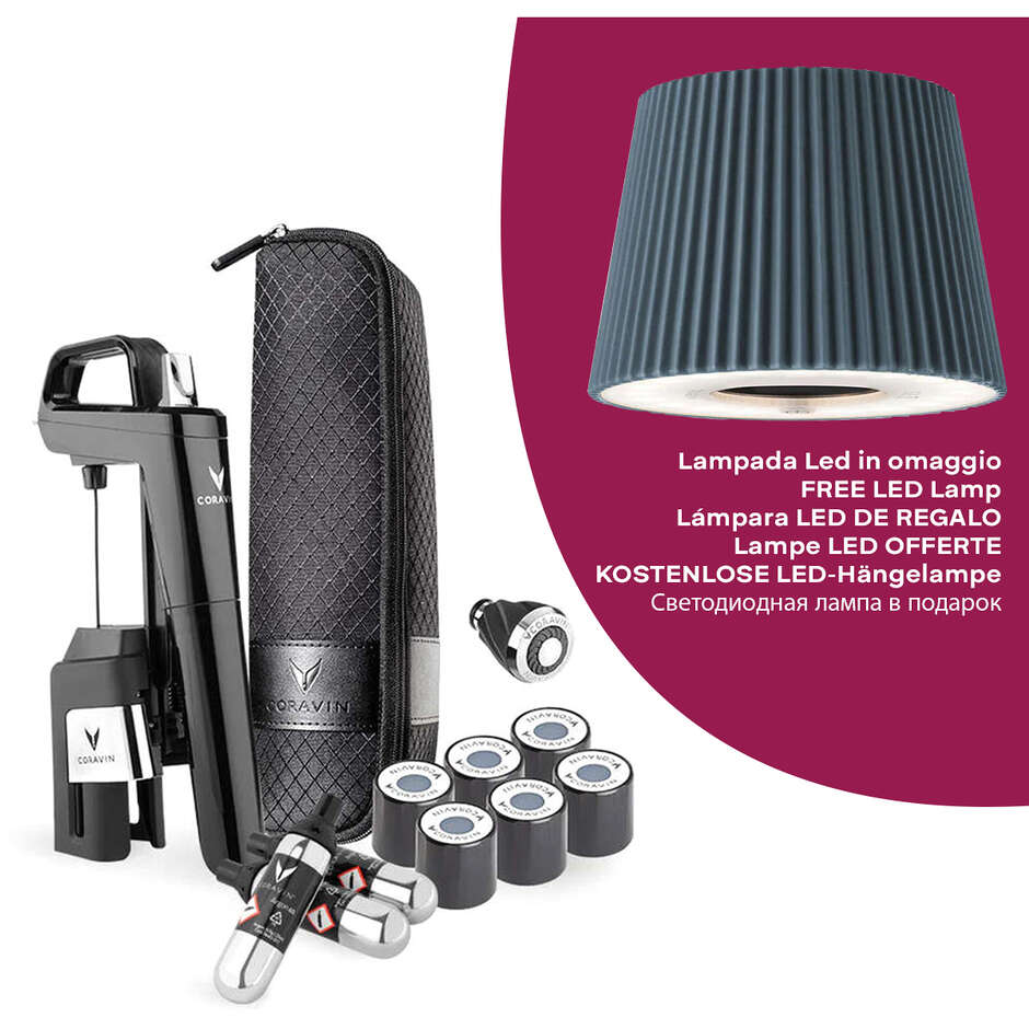 Coravin Timeless Six+ System für Stillweine (Schwarz) + KOSTENLOSE LED-Hängelampe