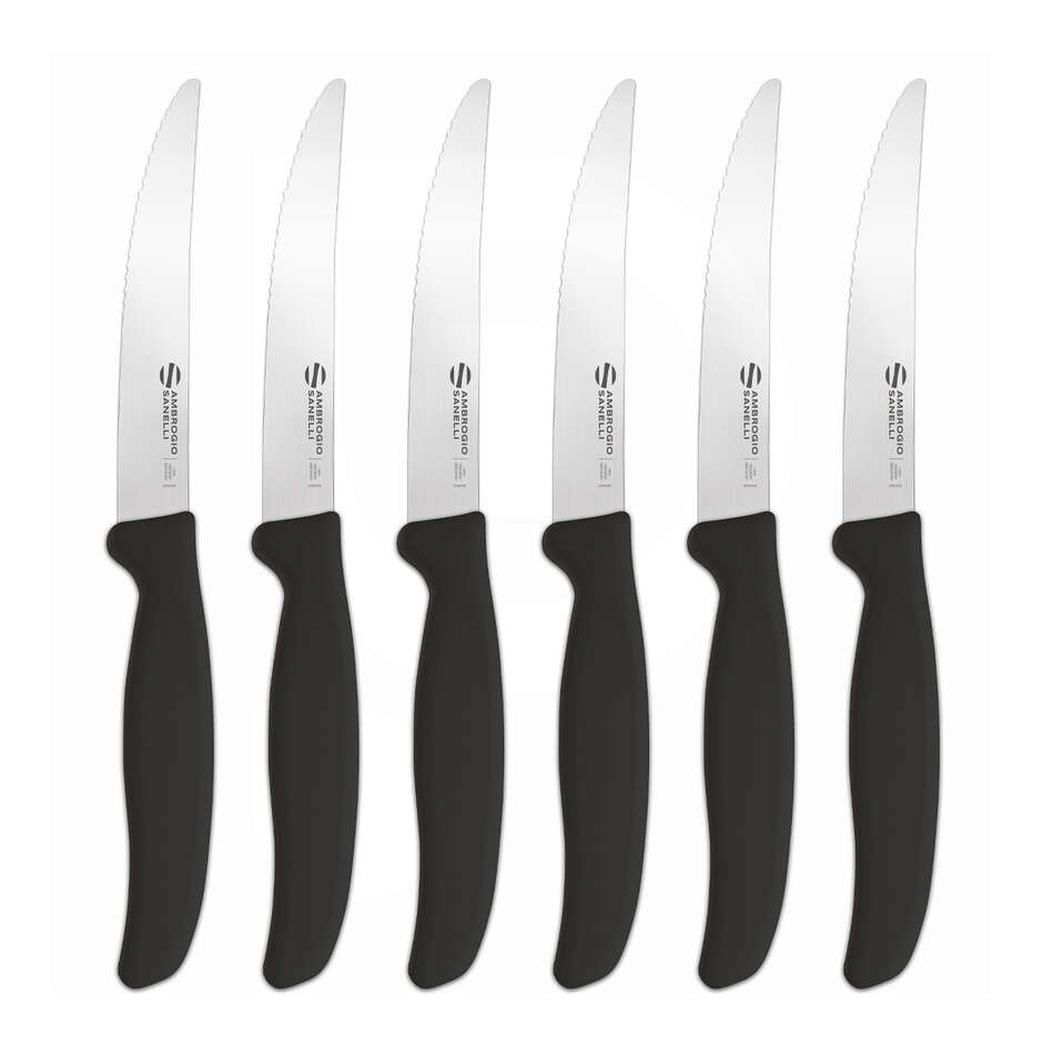 Couteau à Steak en Acier Inoxydable 12 cm – Lot de 6 Pièces