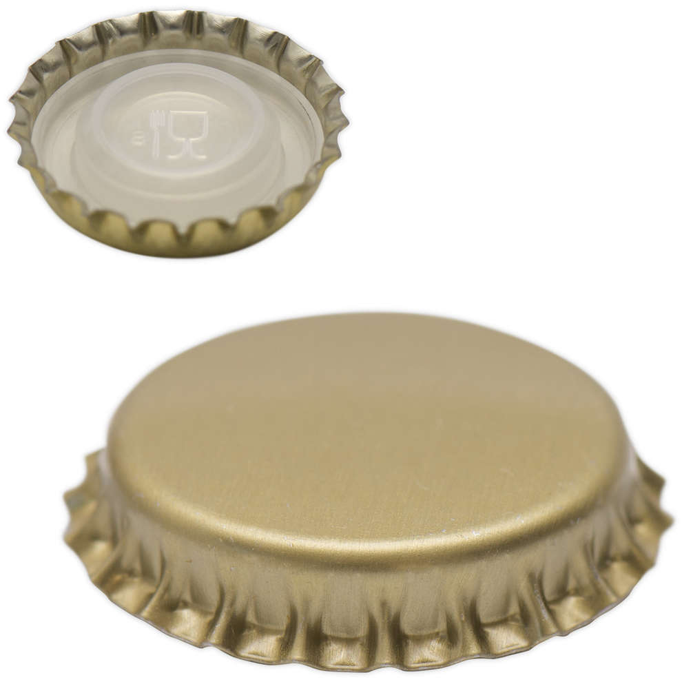 Crown cap with inner cap golden ⌀29 (200 pcs)