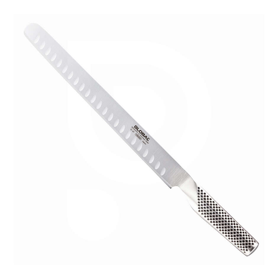 Cuchillo jamonero alveolado de acero inoxidable Global G87 - 27 cm