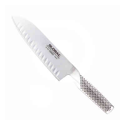 Cuchillo Santoku alveolado de acero inoxidable Global G80 - 18 cm