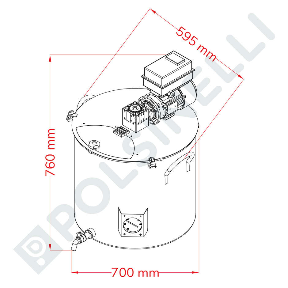 Cuve de brassage motorisée avec variateur - 100 L
