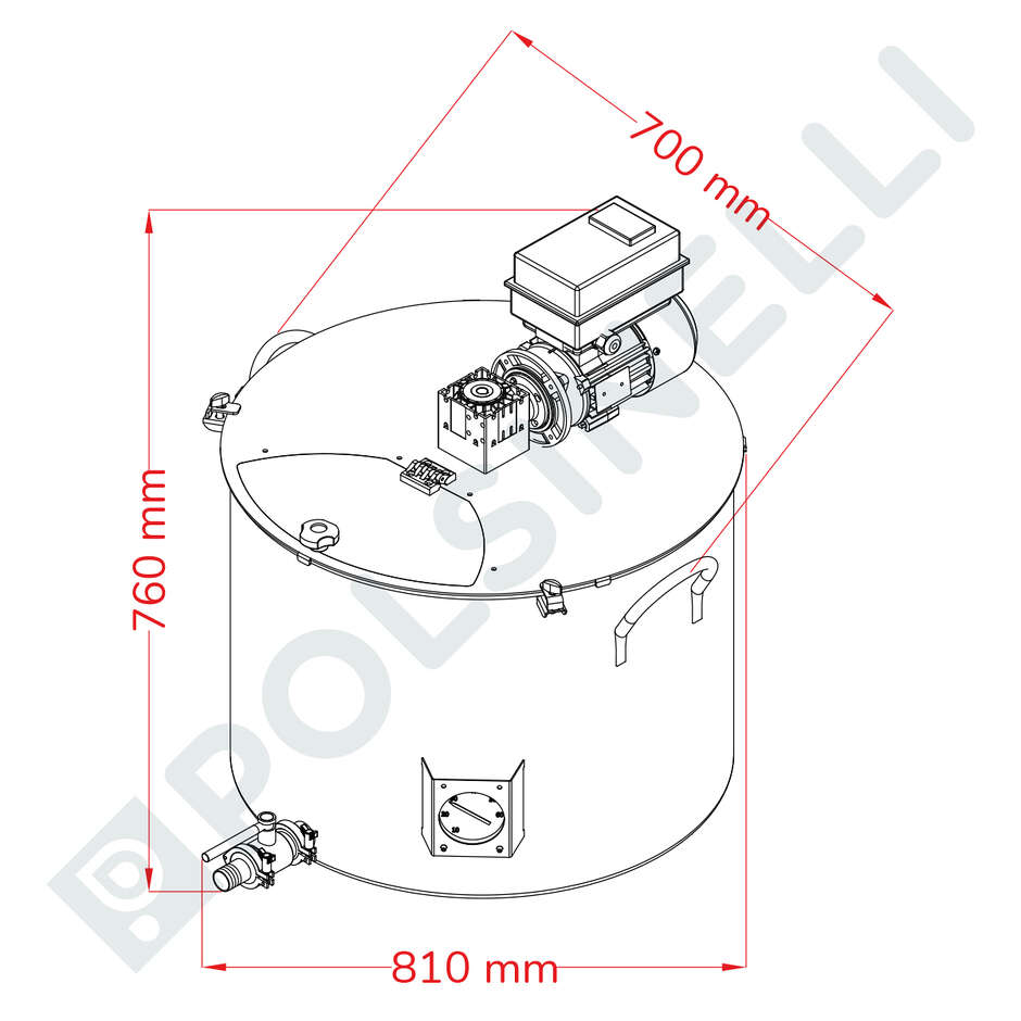 Cuve de brassage motorisée Tri-Clamp avec variateur - 150 L