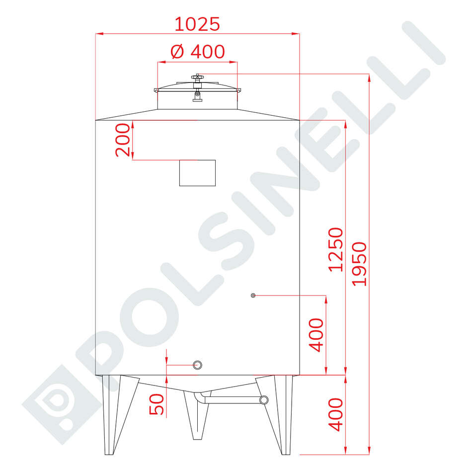 Cuve de stockage inox 1000 L - Ø1025