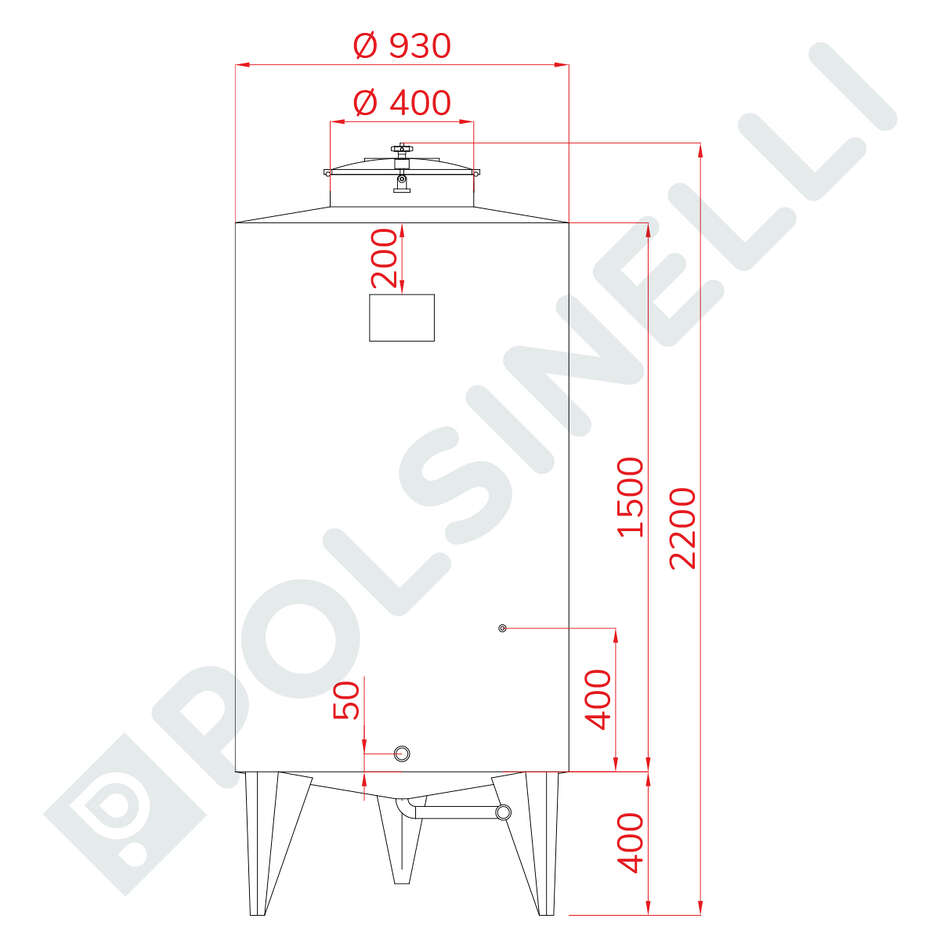 Cuve de stockage inox 1000 L - Ø930