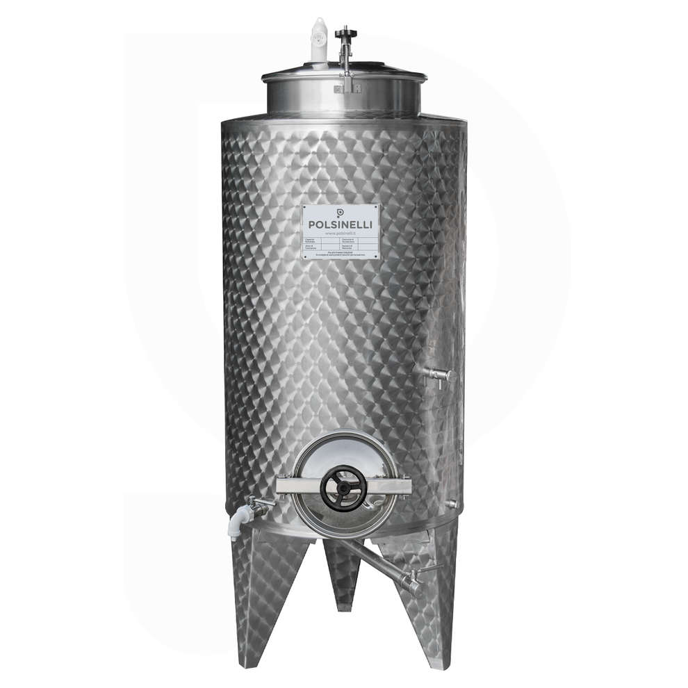 Cuve de Stockage Inox à Fond Conique 300 L avec Trappe de Vidange Ø300