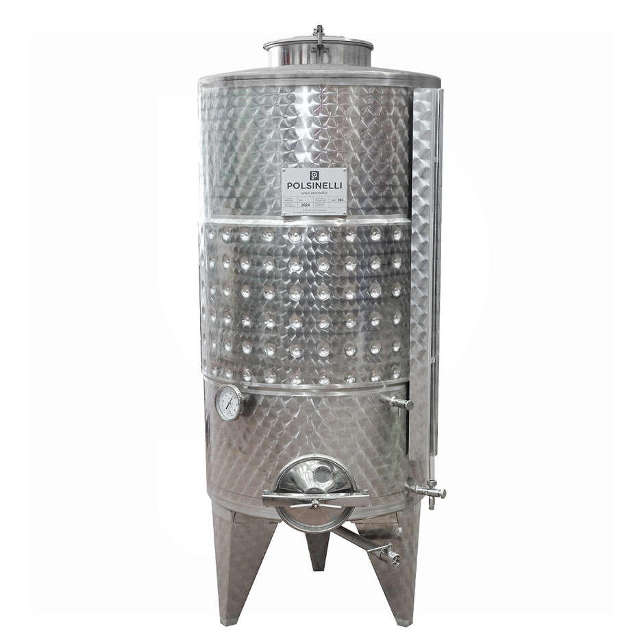 Cuve de Stockage Inox Réfrigérée 500 L à Fond Conique avec Trappe de Vidange Ø300
