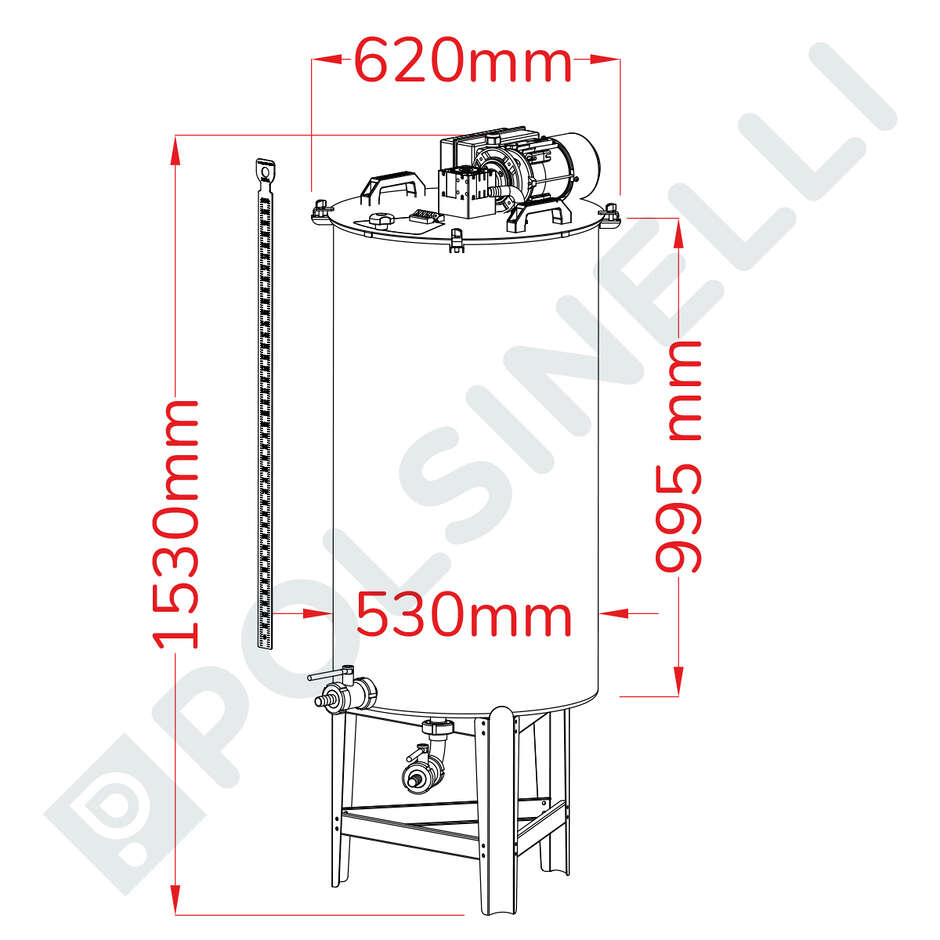 Cuve de sucrage 200 L avec variateur