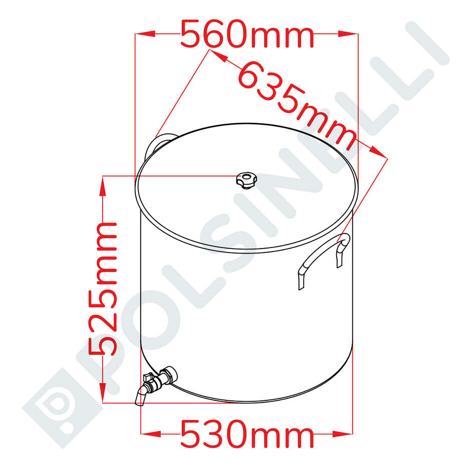100 L stainless steel pot with tap