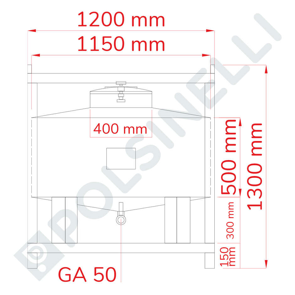 Cuve Inox Conique 10° Palettisable et Empilable de 500 Litres