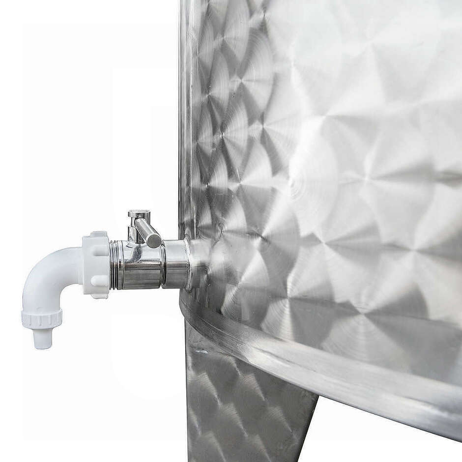 Cuve inox fond conique 500 L chapeau flottant à air