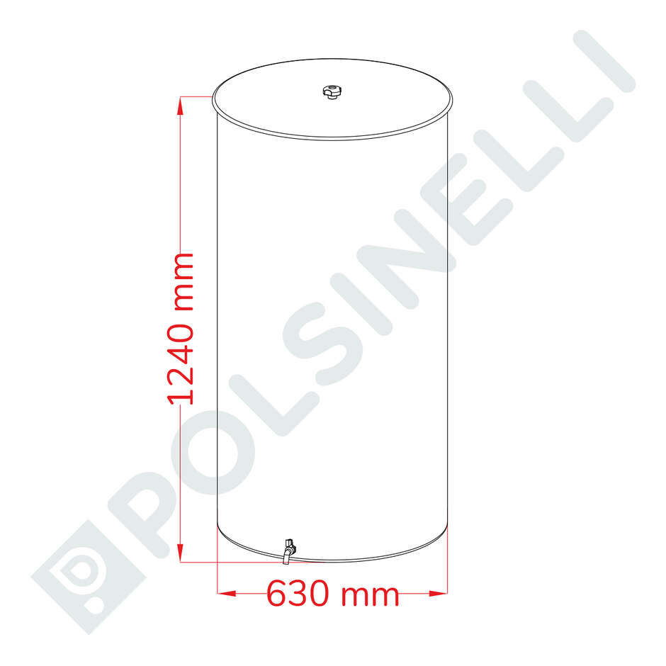 Cuve Inox pour vin avec chapeau flottant à huile 380  L