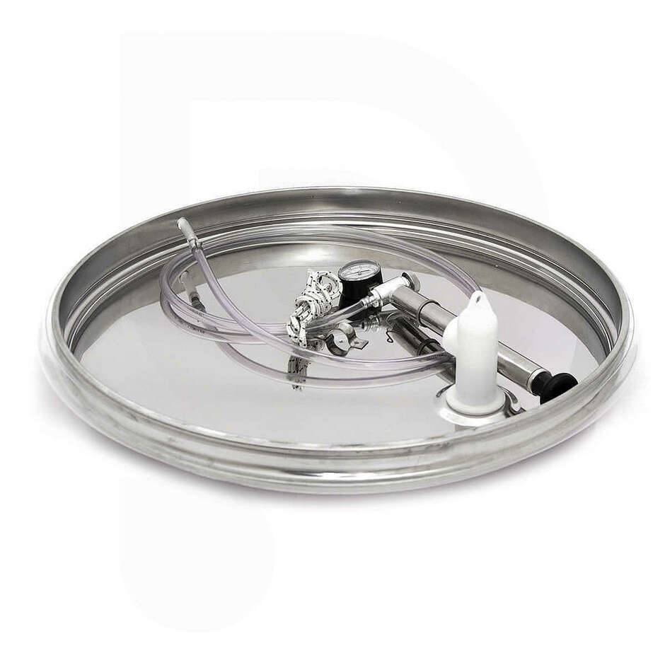 Cuve inox pour vin avec chapeau flottant à air 1000 L avec trappe de vidange Ø300 mm