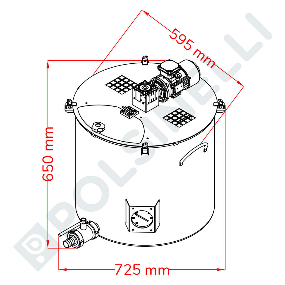 Cuve pour confiture motorisée 100L