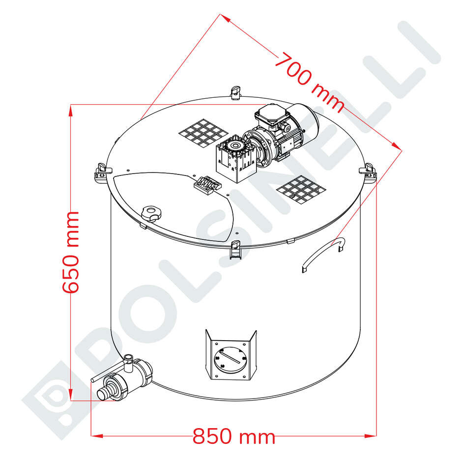 Cuve pour confiture motorisée 150L