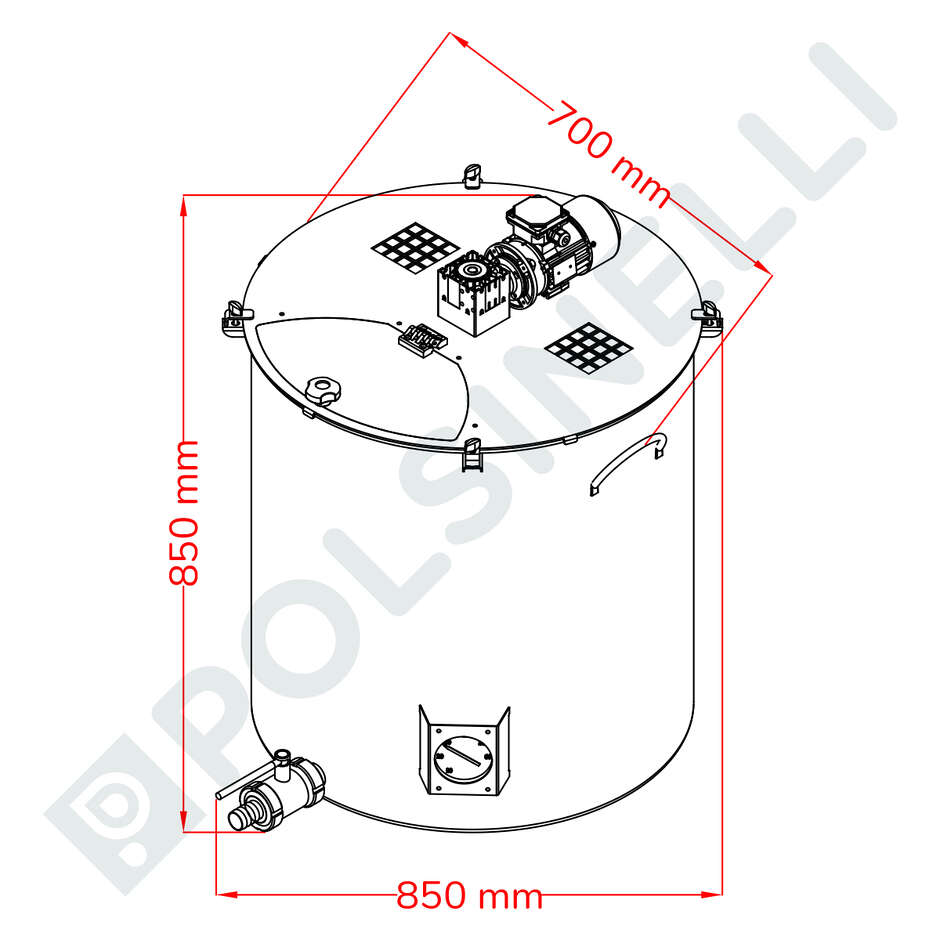 Cuve pour confiture motorisée 200 L