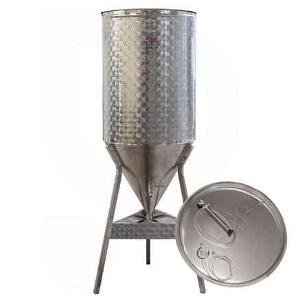 Cuve pour vin tronconique 60° 300 L avec chapeau flottant