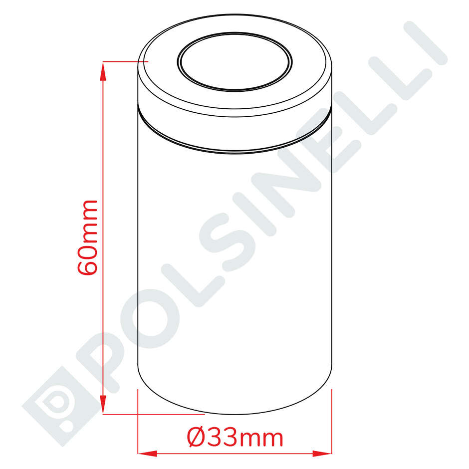 Cápsula de PVC transparentes ⌀33 (100 pzas)
