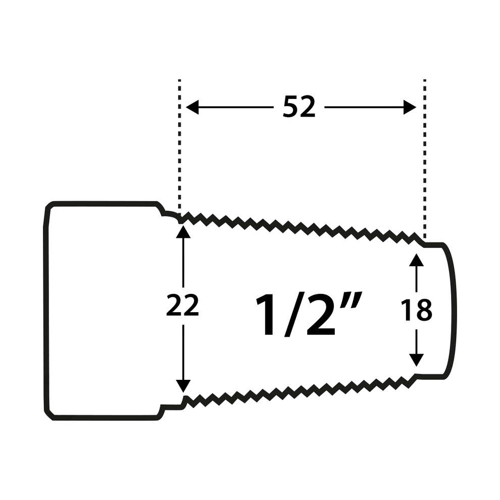 Cône en acier baril 1/2" F