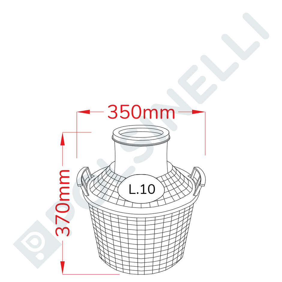 Damigiana 10 L bocca larga