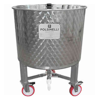 Depósito de acero inoxidable con ruedas 200 L