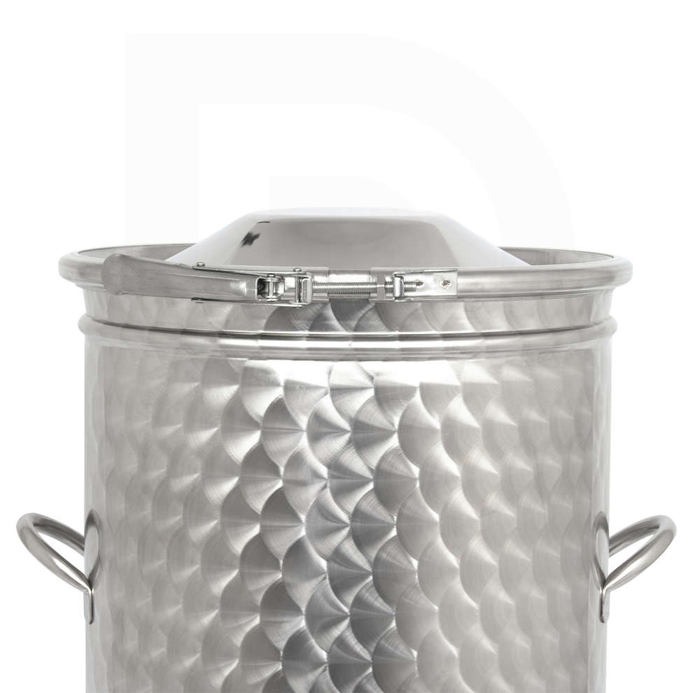 Depósito de acero inoxidable con tapa de abrazadera cónica 75 L