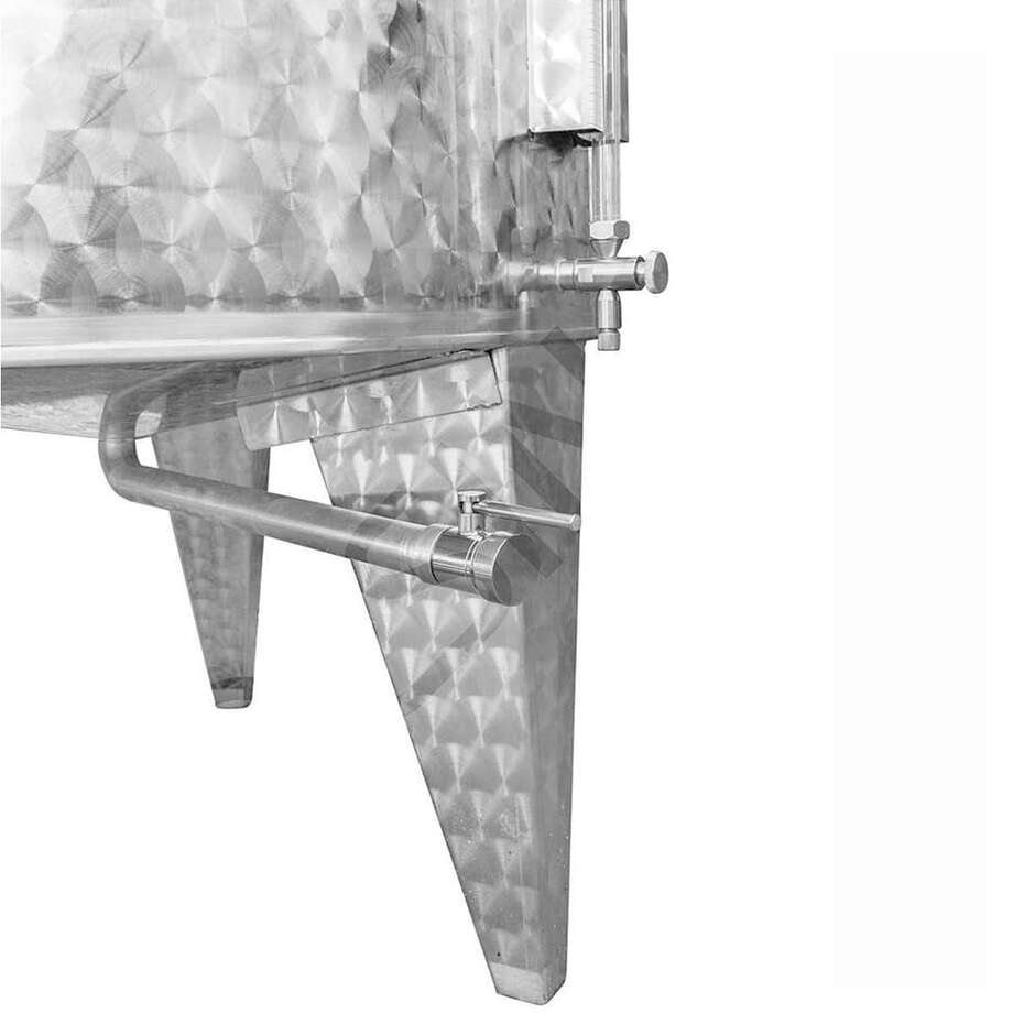 Cuve inox réfrigérée à fond conique 300 L avec chapeau flottant et trappe de vidange Ø300