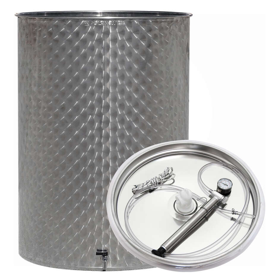 Depósito inox para vino de 35 L con flotador a aire