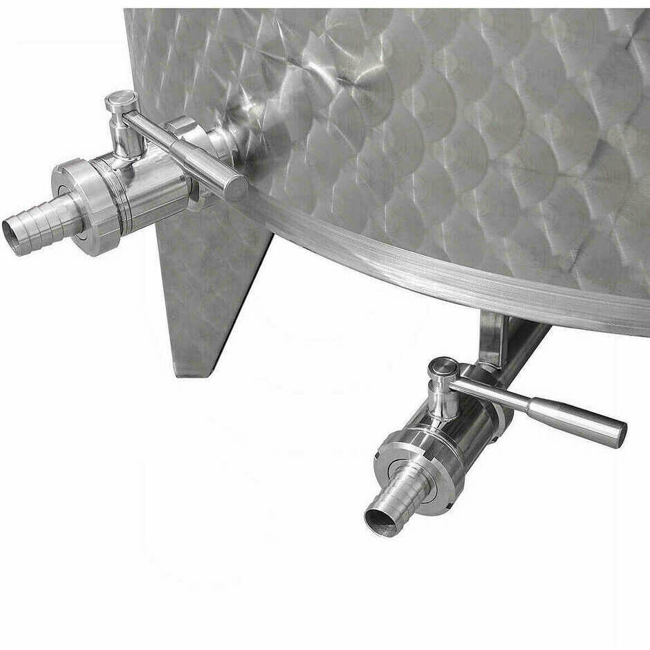 Depósito motorizado de acero inoxidable cónico 10° 200 L con puerta Ø300