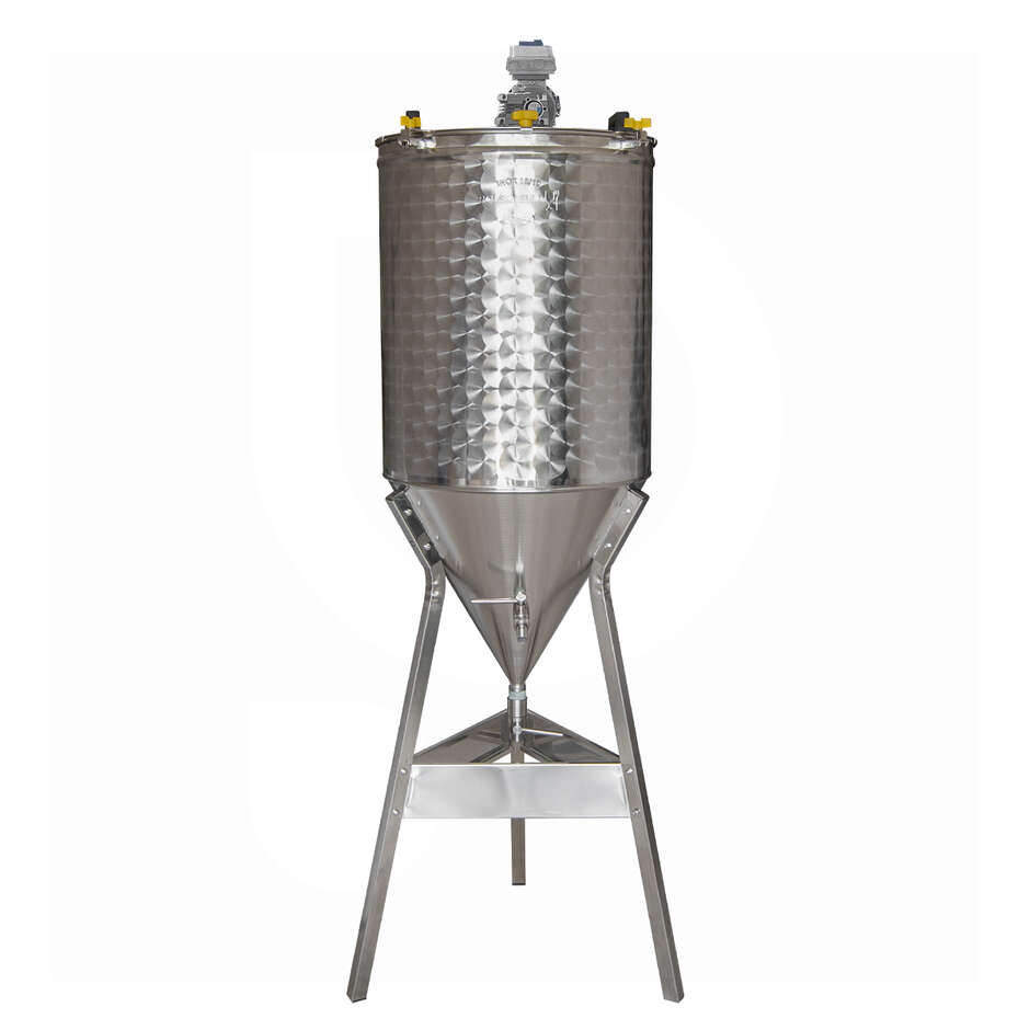 Depósito motorizado de acero inoxidable troncocónico 60° 150 L con inversor