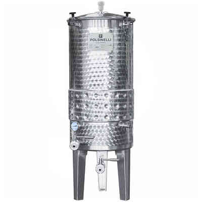Depósito Cónico de Acero Inoxidable 200 L 10° para Vinificación Refrigerado