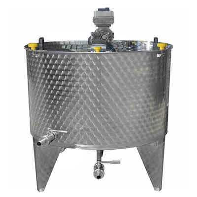 Depósito motorizado de acero inoxidable cónico 10° con inversor 500 L