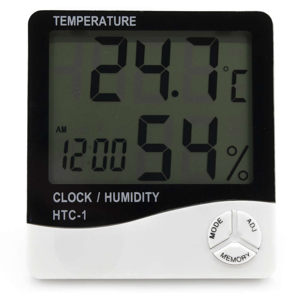 Digital thermo-hygrometer with clock