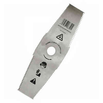 Disco decespugliatore a 2 denti seghettato in acciaio per erba Ø 255 mm