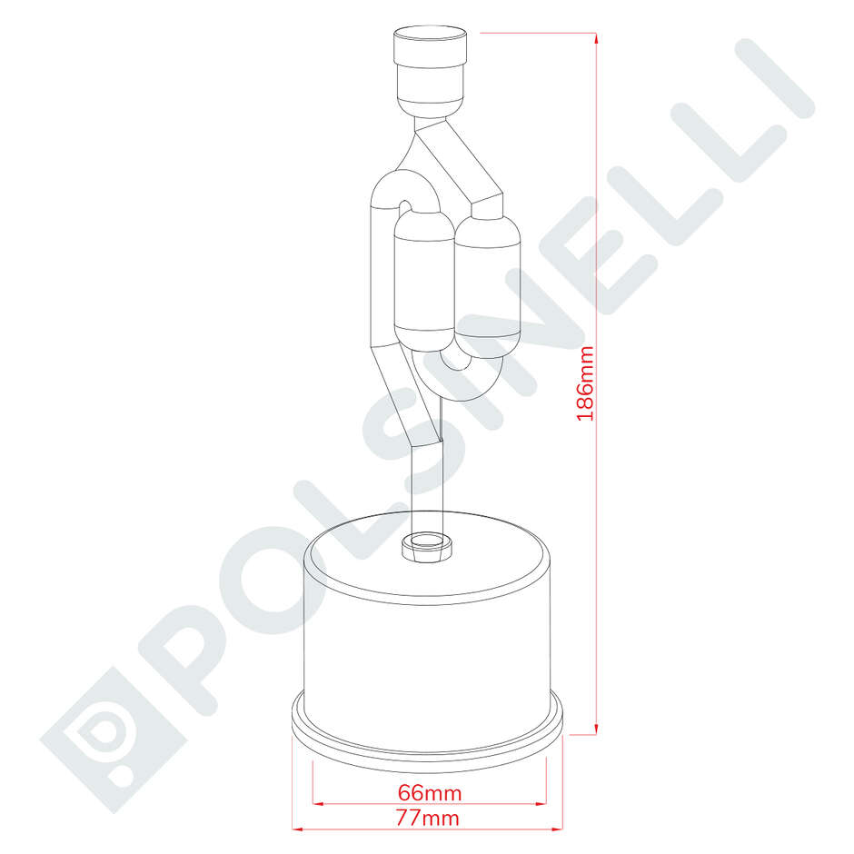 Double bubble air lock with Rubber cap (∅ 65 mm) 