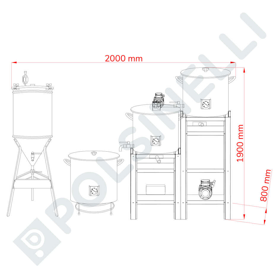 EASY 100 Conical beer system with conical trunk fermenter 60°
