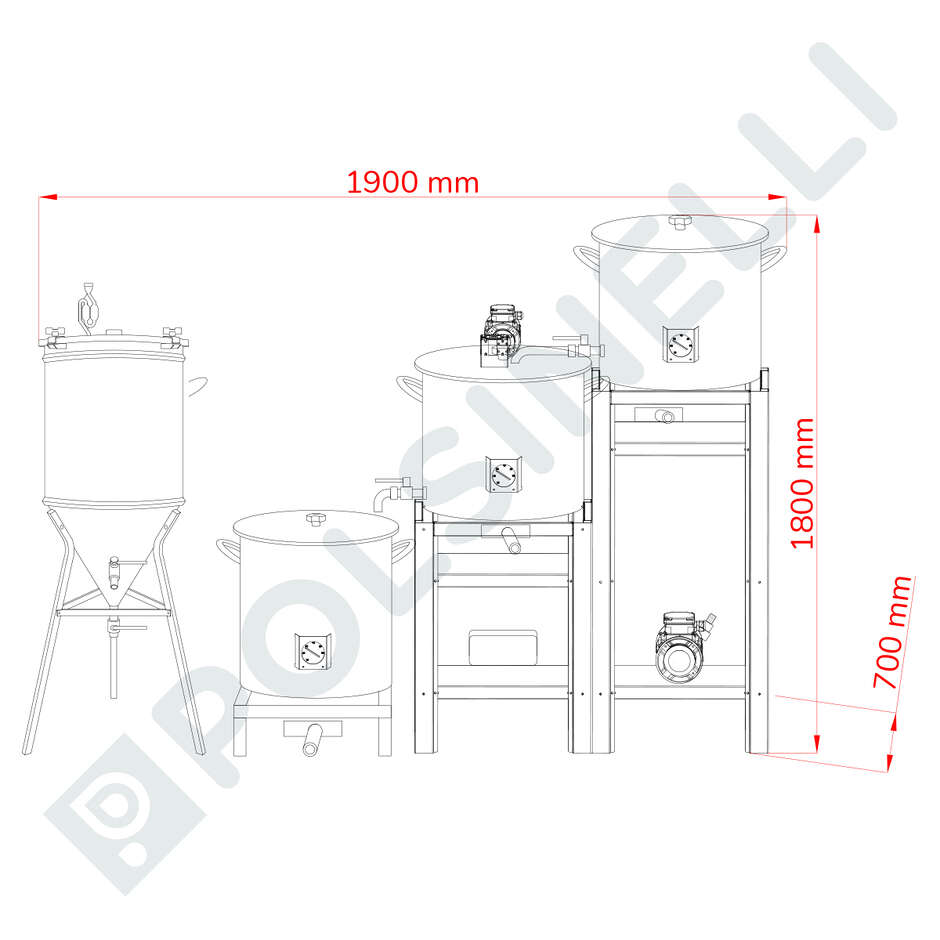EASY 50 Conical beer system with conical trunk fermenter 60°
