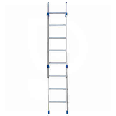 Échelle simple en aluminium avec main courante - 8 échelons - 2,45 m