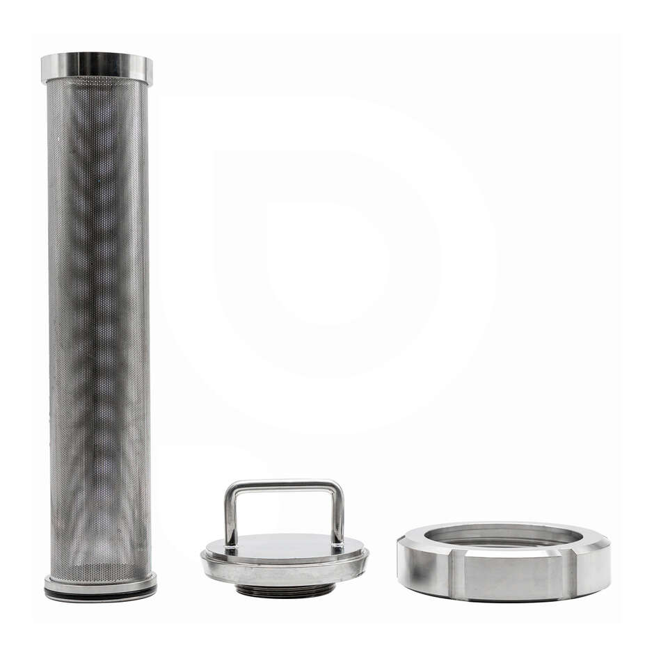 Edelstahl Filter für Hopfen mit DIN232-Verbindung (0,5 mm Löcher)