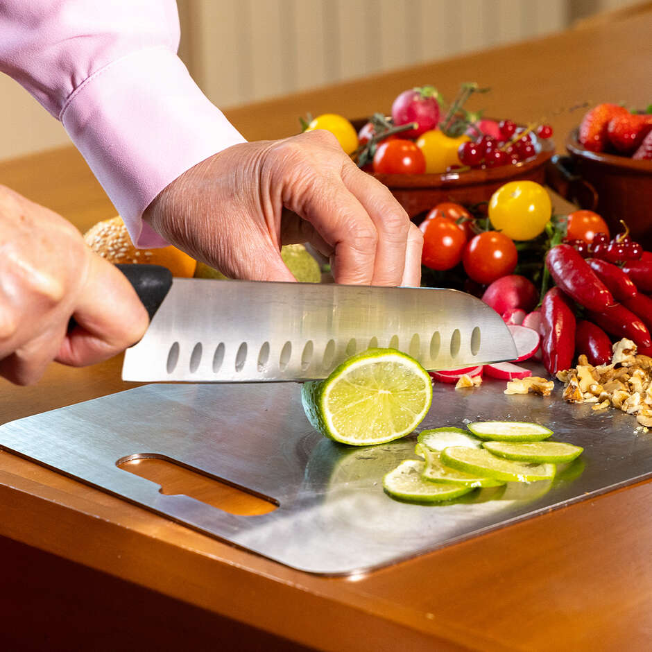 Tabla de cortar de acero inoxidable 29x20 cm