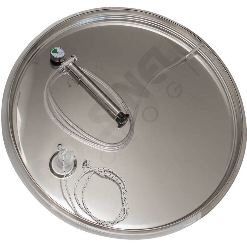 Edelstahlbehälter Konischen Boden 500 L mit Luft-Schwimmdeckel und ∅300 Mannloch 