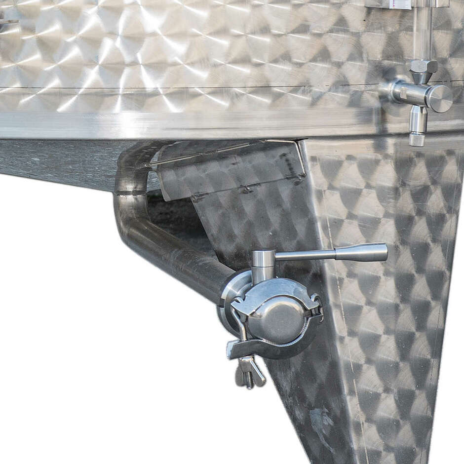 Edelstahlbehälter Konischen Boden 5000 L mit Luft-Schwimmdeckel und ∅400 Mannloch